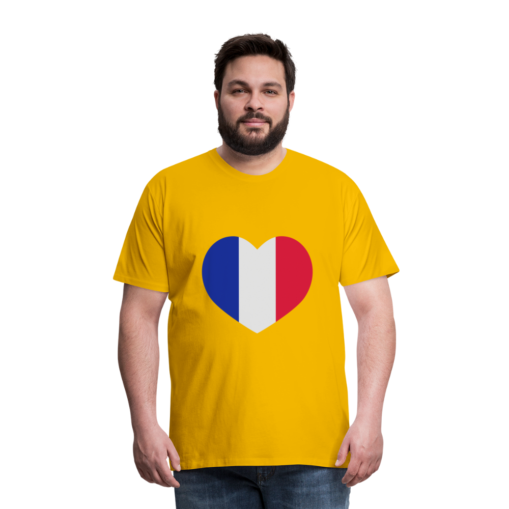 Camiseta premium hombre"love french futbol" - sun yellow