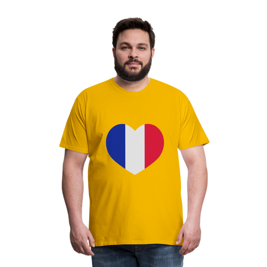 Camiseta premium hombre"love french futbol" - sun yellow
