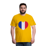 Camiseta premium hombre"love french futbol" - sun yellow