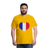 Camiseta premium hombre"love french futbol" - sun yellow