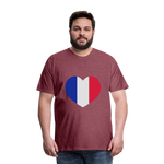 Camiseta premium hombre"love french futbol" - heather burgundy