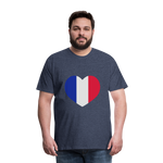 Camiseta premium hombre"love french futbol" - heather blue