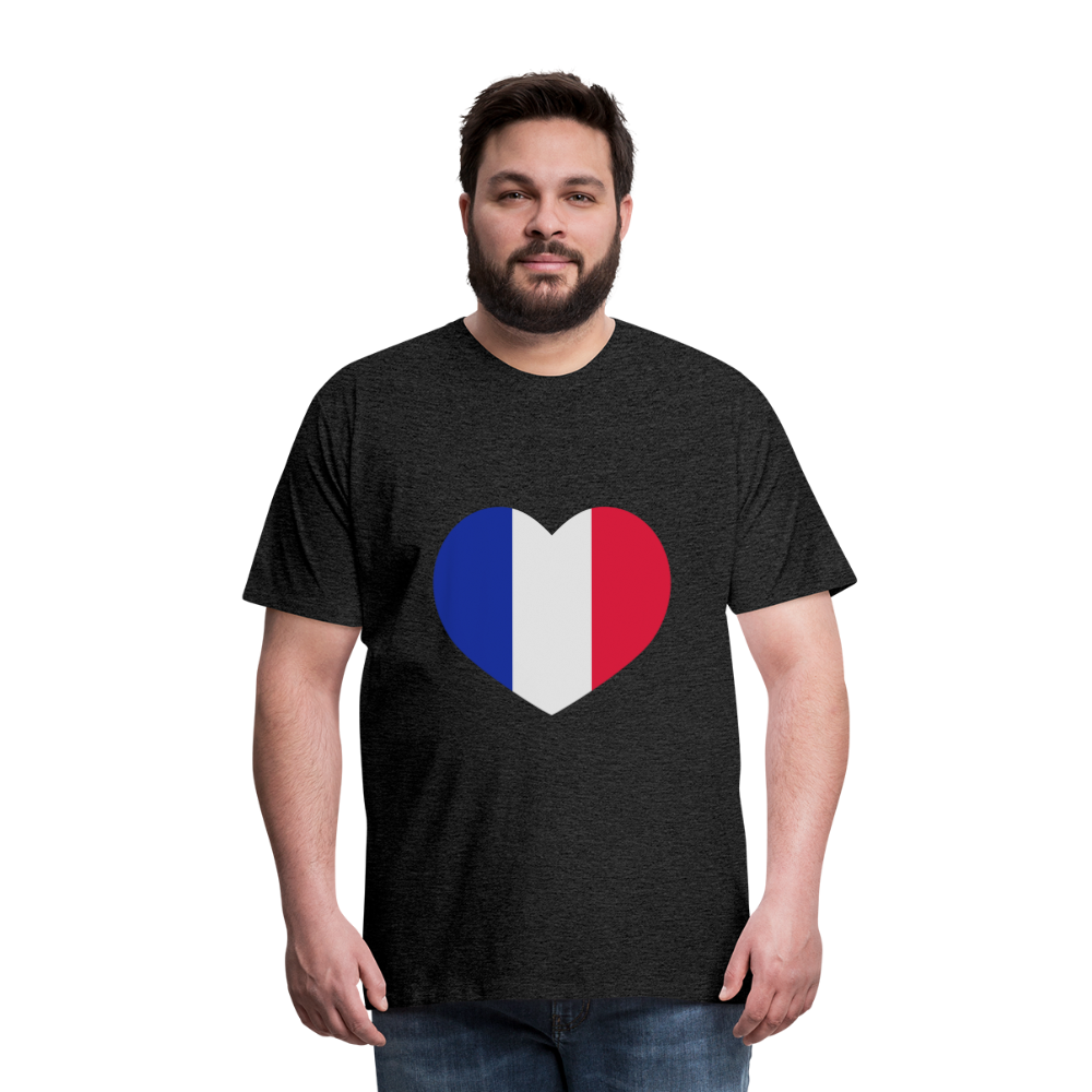 Camiseta premium hombre"love french futbol" - charcoal grey