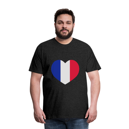 Camiseta premium hombre"love french futbol" - charcoal grey