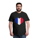 Camiseta premium hombre"love french futbol" - charcoal grey