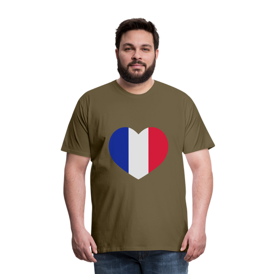 Camiseta premium hombre"love french futbol" - khaki