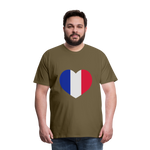 Camiseta premium hombre"love french futbol" - khaki