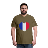 Camiseta premium hombre"love french futbol" - khaki