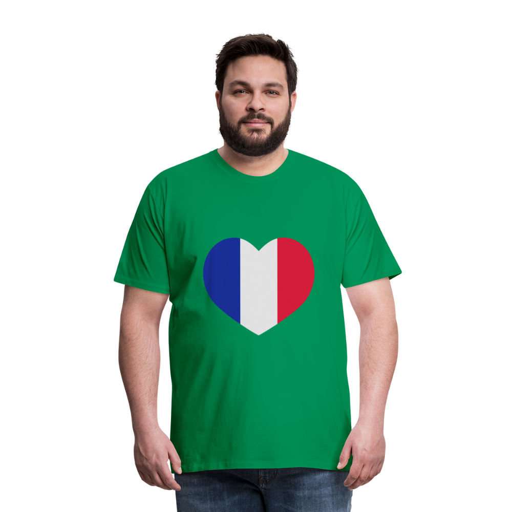 Camiseta premium hombre"love french futbol" - kelly green