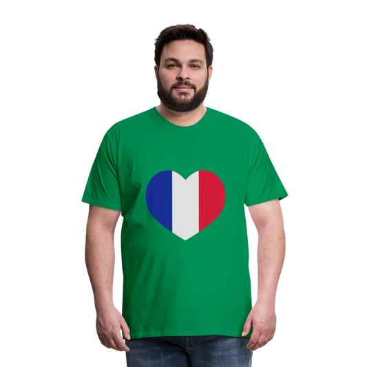 Camiseta premium hombre"love french futbol" - kelly green