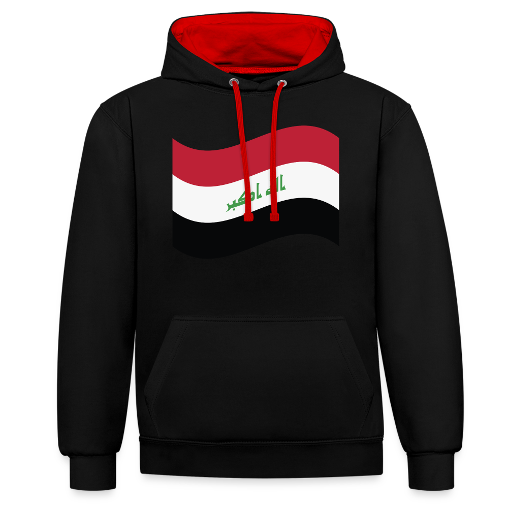 Sudadera con capucha en contraste"flag iraq" - black/red