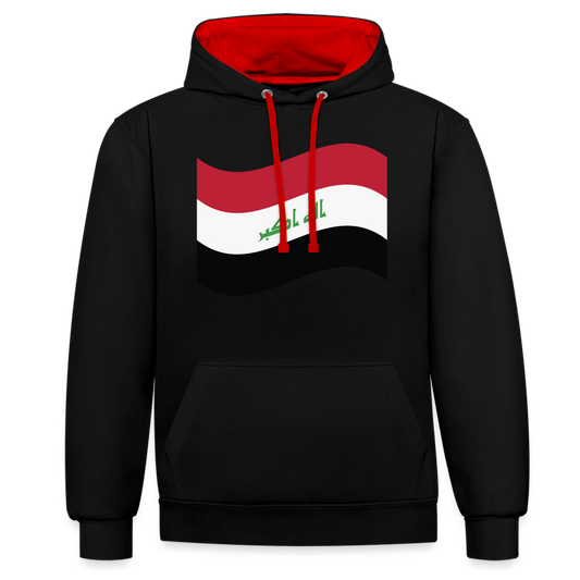 Sudadera con capucha en contraste"flag iraq" - black/red