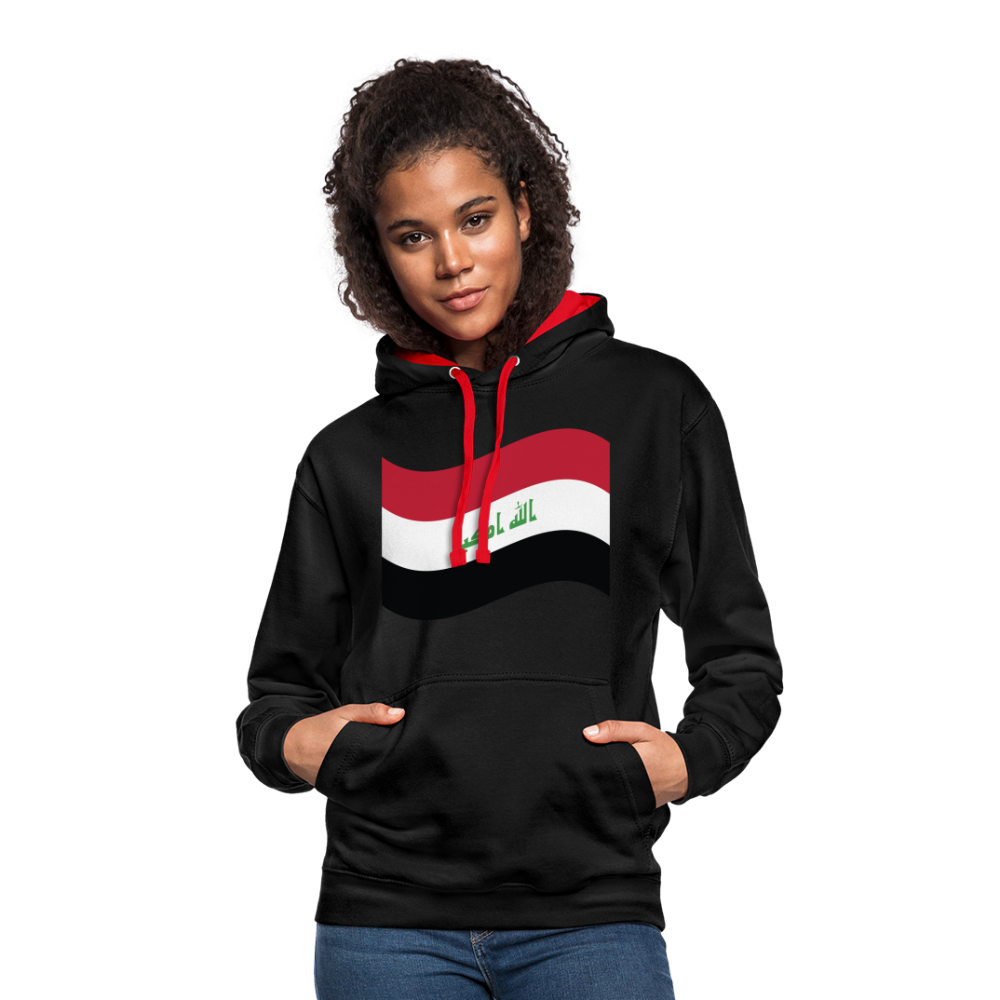Sudadera con capucha en contraste"flag iraq" - black/red