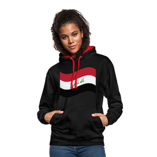 Sudadera con capucha en contraste"flag iraq" - black/red