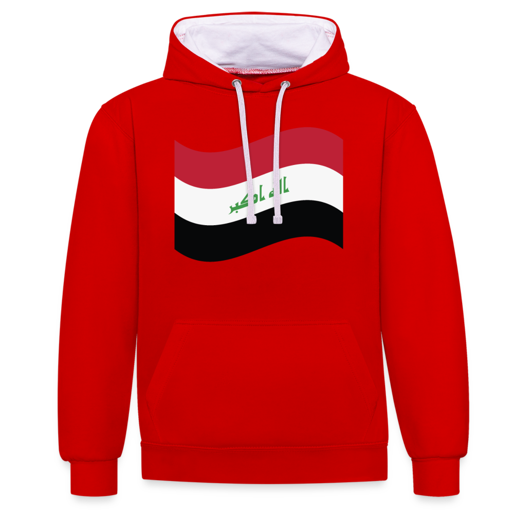 Sudadera con capucha en contraste"flag iraq" - red/white