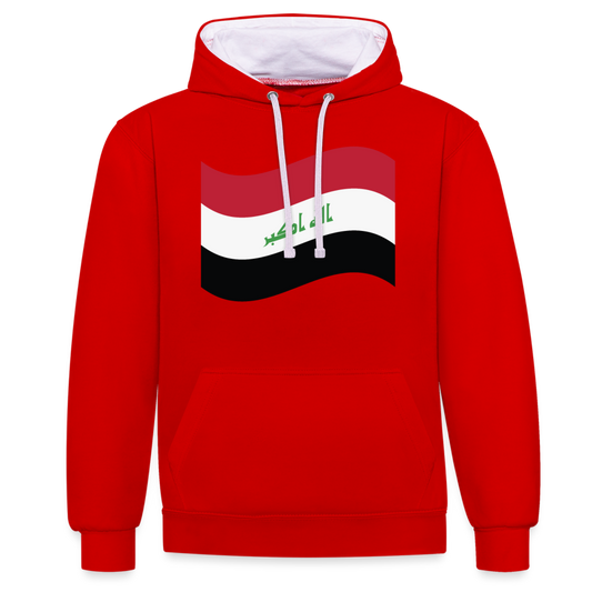 Sudadera con capucha en contraste"flag iraq" - red/white