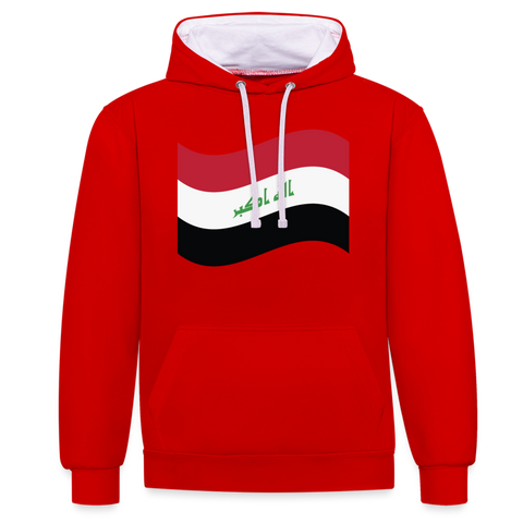 Sudadera con capucha en contraste"flag iraq" - red/white