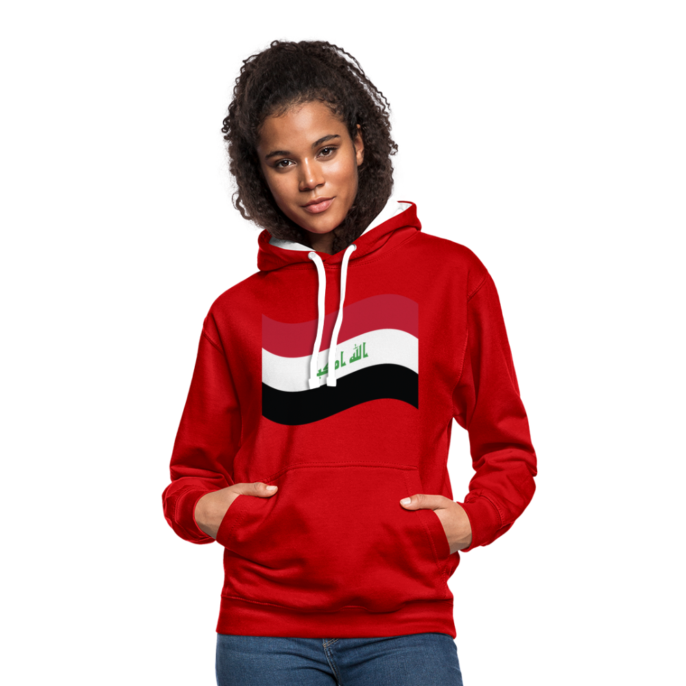 Sudadera con capucha en contraste"flag iraq" - red/white