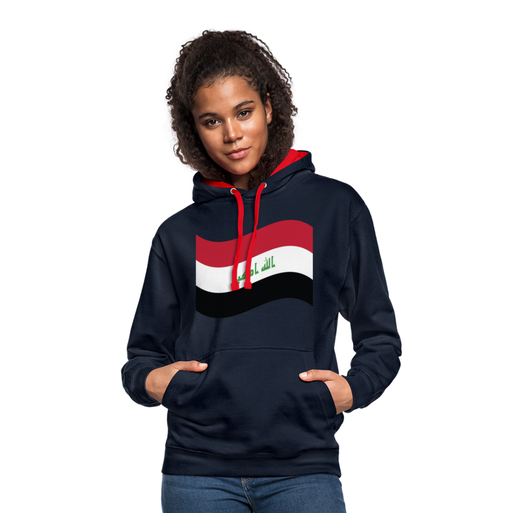 Sudadera con capucha en contraste"flag iraq" - navy/red