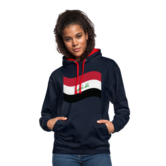 Sudadera con capucha en contraste"flag iraq" - navy/red