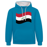 Sudadera con capucha en contraste"flag iraq" - peacock blue/heather grey