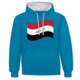 Sudadera con capucha en contraste"flag iraq" - peacock blue/heather grey