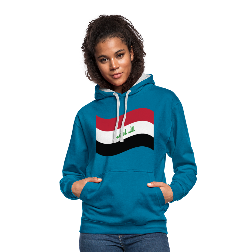 Sudadera con capucha en contraste"flag iraq" - peacock blue/heather grey