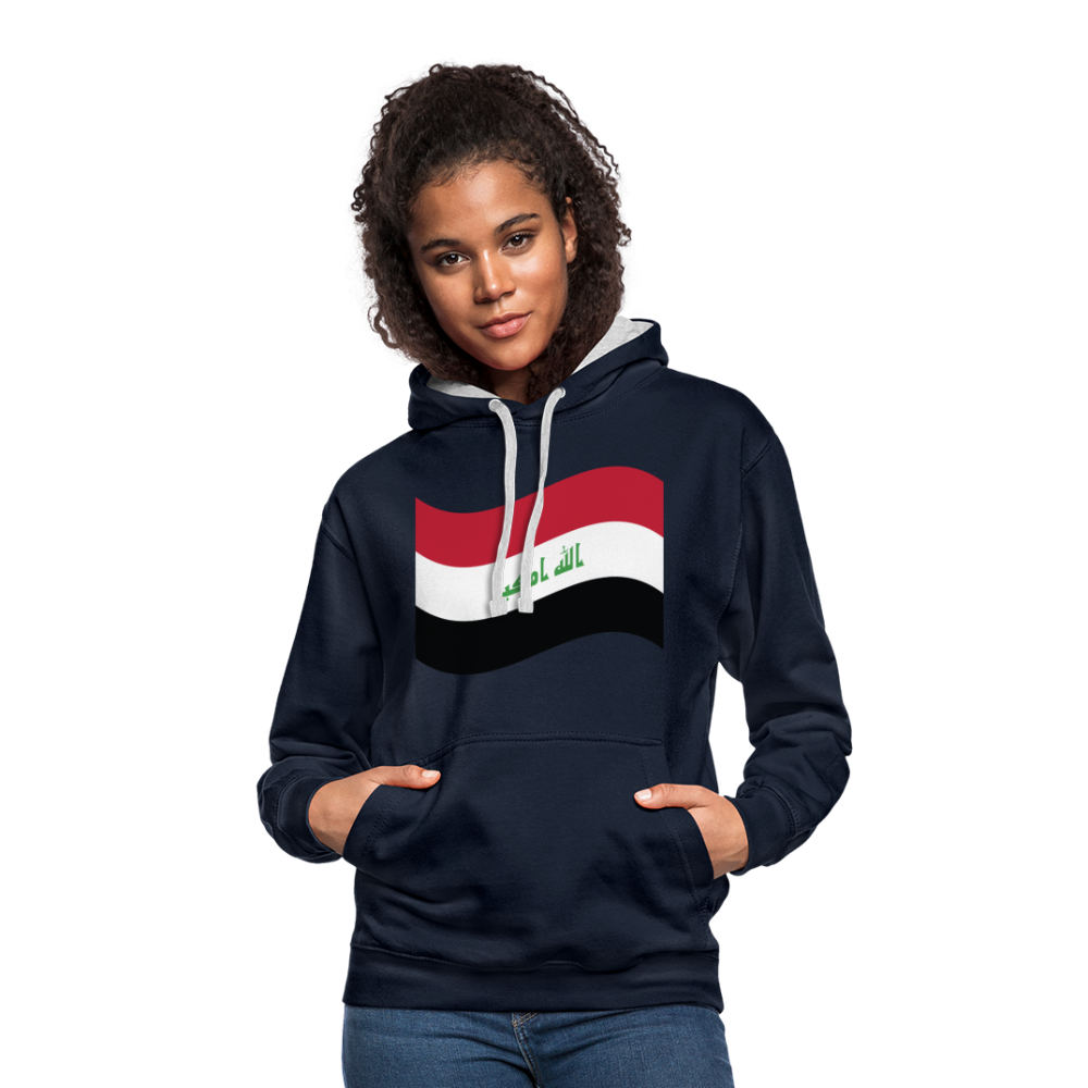 Sudadera con capucha en contraste"flag iraq" - navy/heather grey