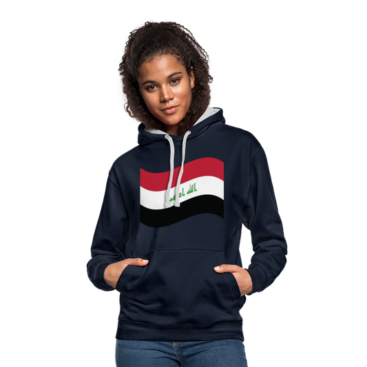 Sudadera con capucha en contraste"flag iraq" - navy/heather grey