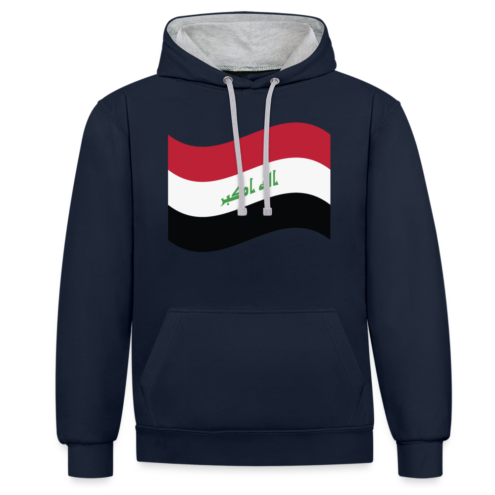 Sudadera con capucha en contraste"flag iraq" - navy/heather grey