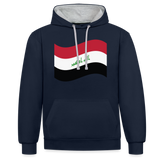 Sudadera con capucha en contraste"flag iraq" - navy/heather grey