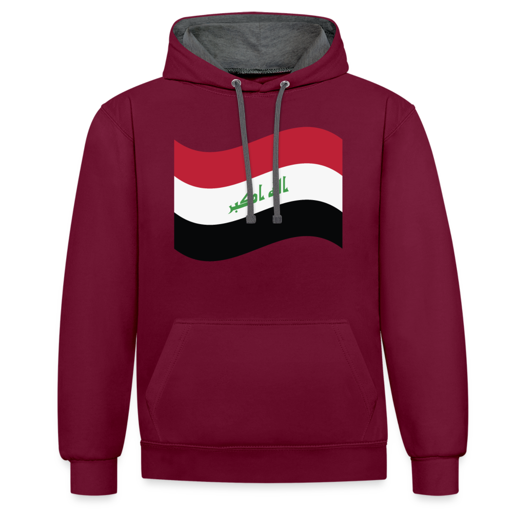 Sudadera con capucha en contraste"flag iraq" - burgundy/charcoal