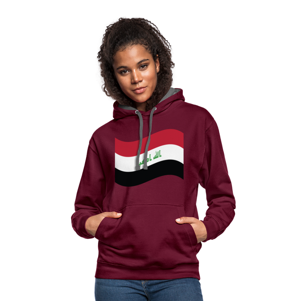 Sudadera con capucha en contraste"flag iraq" - burgundy/charcoal