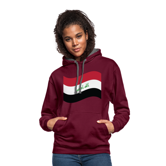 Sudadera con capucha en contraste"flag iraq" - burgundy/charcoal