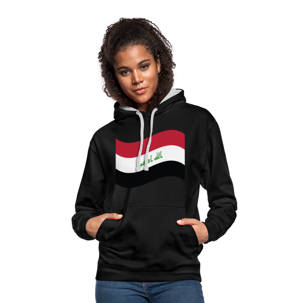 Sudadera con capucha en contraste"flag iraq" - black/heather grey