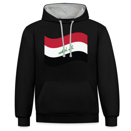 Sudadera con capucha en contraste"flag iraq" - black/heather grey