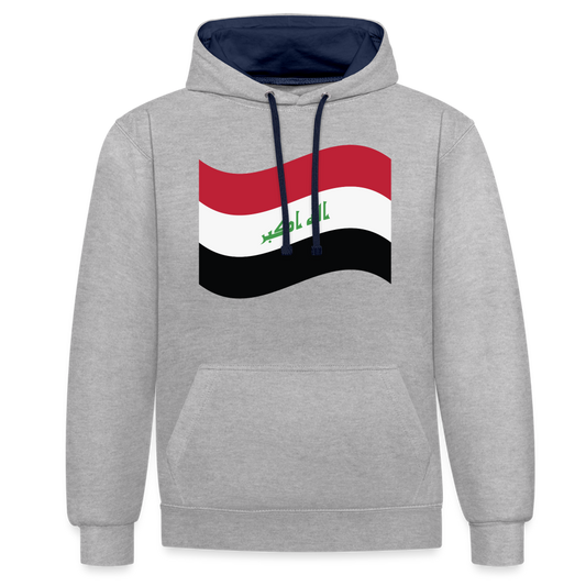 Sudadera con capucha en contraste"flag iraq" - heather grey/navy