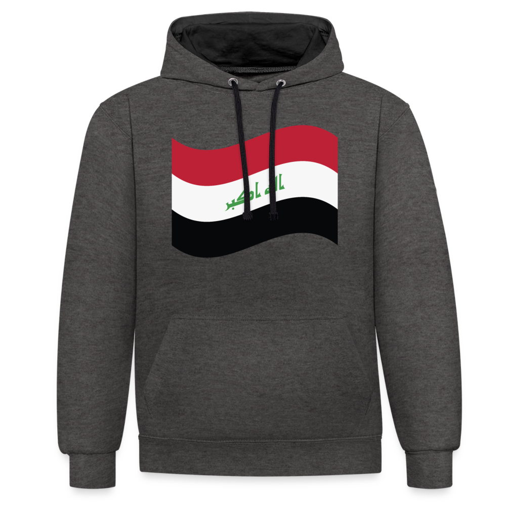 Sudadera con capucha en contraste"flag iraq" - charcoal/black