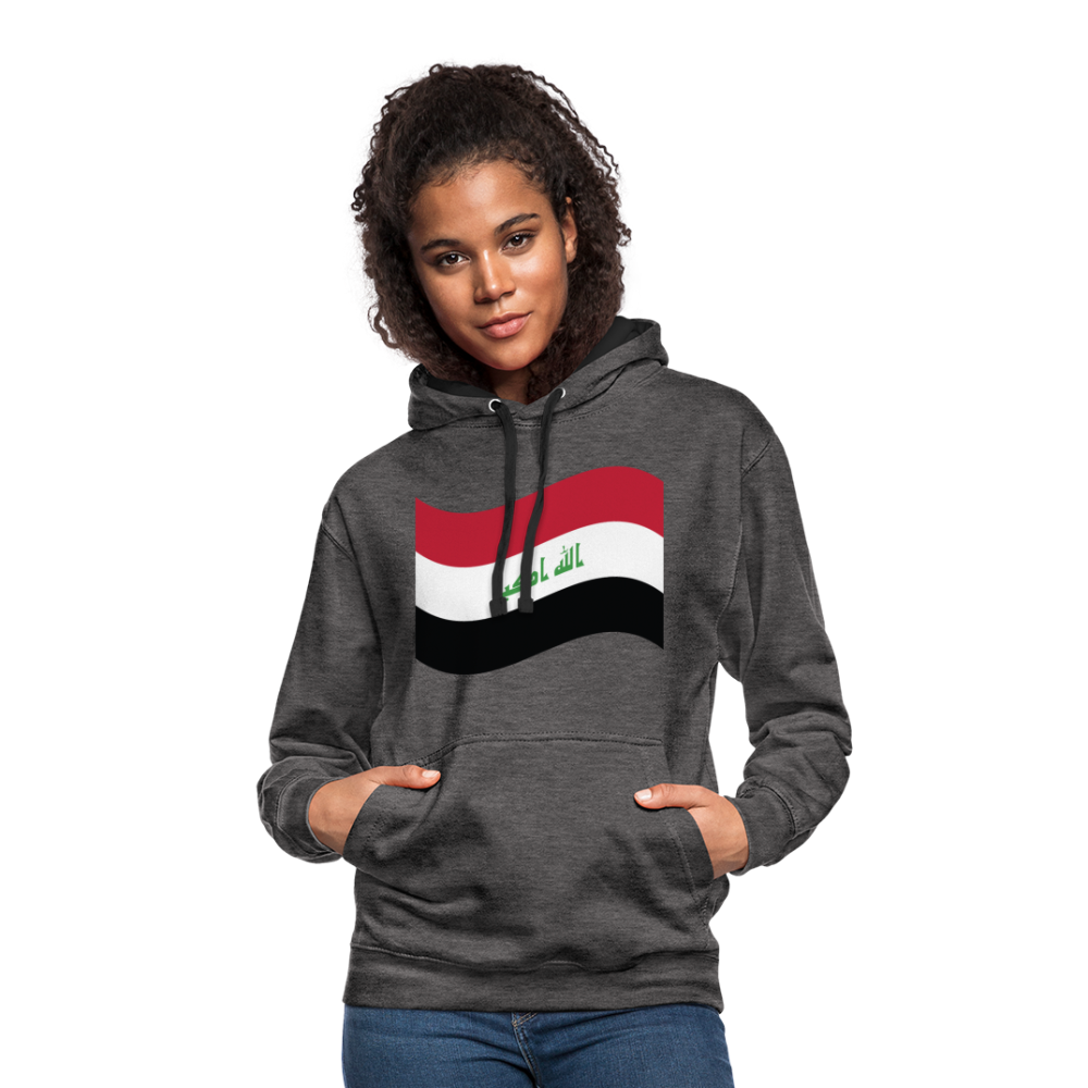 Sudadera con capucha en contraste"flag iraq" - charcoal/black