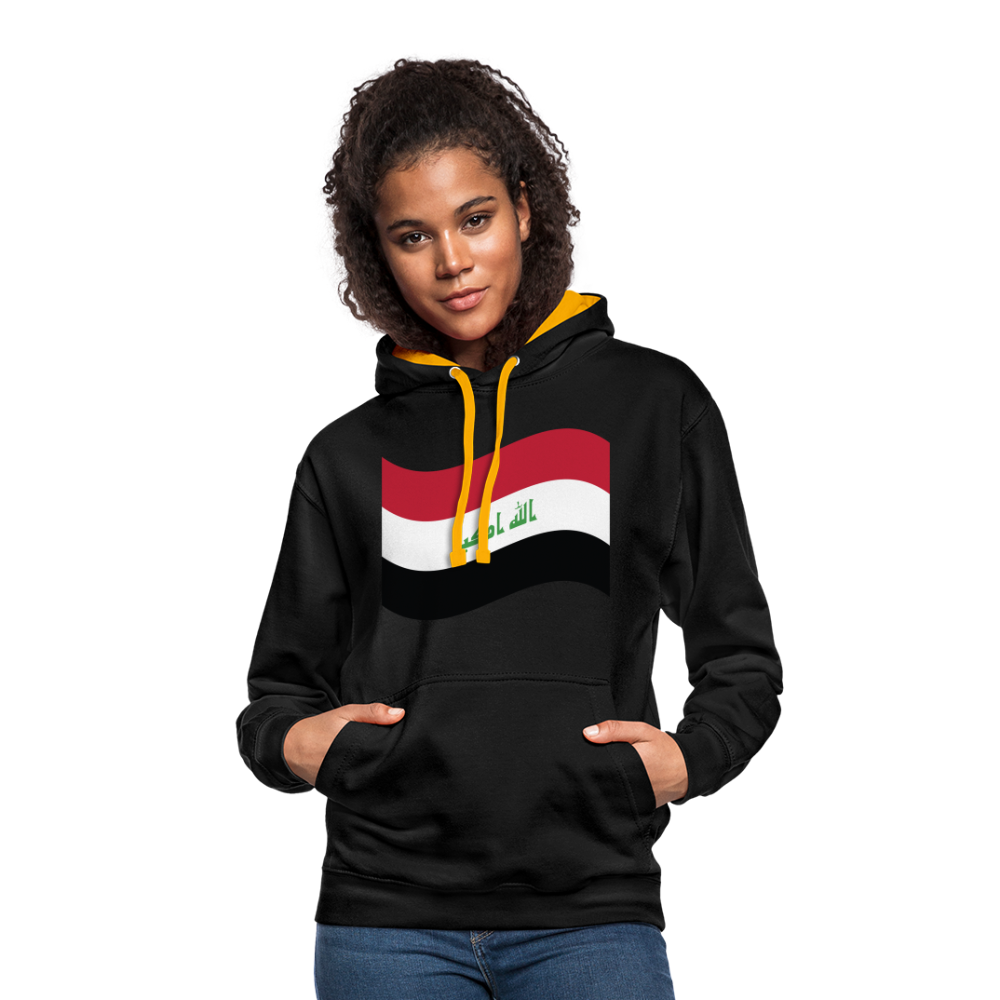 Sudadera con capucha en contraste"flag iraq" - black/gold