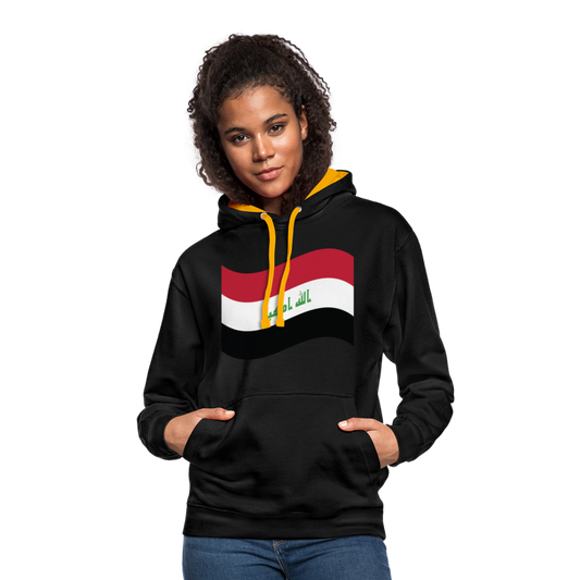 Sudadera con capucha en contraste"flag iraq" - black/gold