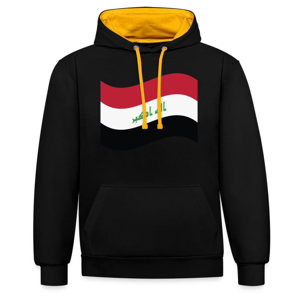 Sudadera con capucha en contraste"flag iraq" - black/gold