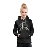 Sudadera con capucha premium para mujer"Samurai Burger" - black