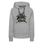 Sudadera con capucha premium para mujer"Samurai Burger" - heather grey