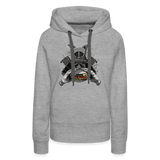 Sudadera con capucha premium para mujer"Samurai Burger" - heather grey