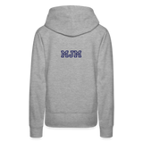 Sudadera con capucha premium para mujer"Samurai Burger" - heather grey