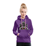 Sudadera con capucha premium para mujer"Samurai Burger" - purple