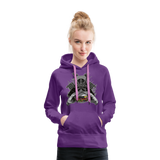 Sudadera con capucha premium para mujer"Samurai Burger" - purple