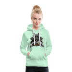 Sudadera con capucha premium para mujer"Samurai Burger" - light mint