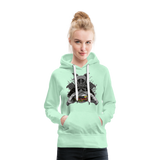 Sudadera con capucha premium para mujer"Samurai Burger" - light mint